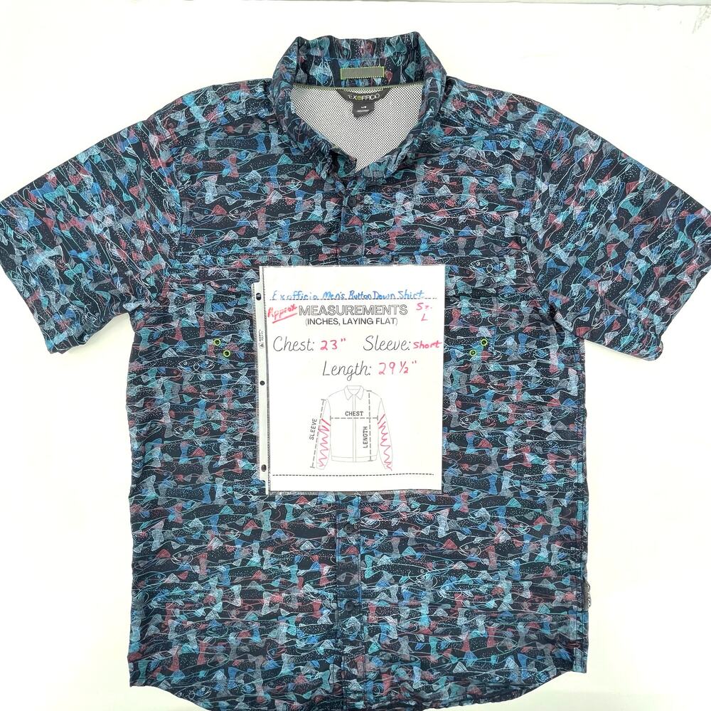 Exofficio Men’s Vented Button Down Shirt, Sz. L Fish Print, Gorpcore Hiking Fish - Picture 11 of 11
